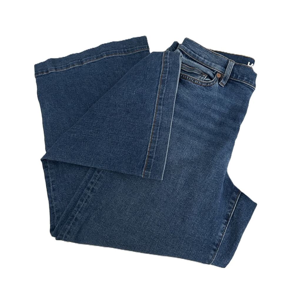 NWOT Lands' End Recover High Rise Wide Leg Indigo Jeans Size 10 Petite - Picture 9 of 15